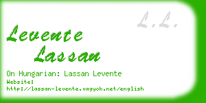 levente lassan business card